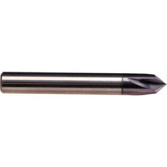 Emuge - 1/4" Diam 4 Flute Single End Solid Carbide Chamfer Mill - Americas Industrial Supply