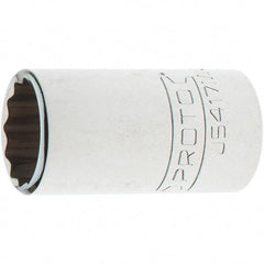 Proto - 1/2" Drive, Standard Hand Socket - 12 Points, 1-47/64" OAL, Steel, Chrome Finish - Americas Industrial Supply