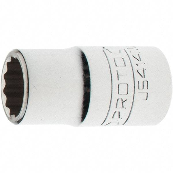 Proto - 1/2" Drive, Standard Hand Socket - 12 Points, 1-5/8" OAL, Steel, Chrome Finish - Americas Industrial Supply