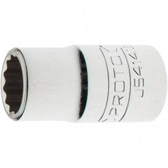 Proto - 1/2" Drive, Standard Hand Socket - 12 Points, 1-5/8" OAL, Steel, Chrome Finish - Americas Industrial Supply