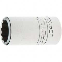 Proto - 1/2" Drive, Standard Hand Socket - 12 Points, 1-5/8" OAL, Steel, Chrome Finish - Americas Industrial Supply