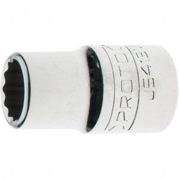 Proto - 1/2" Drive, Standard Hand Socket - 12 Points, 1-5/8" OAL, Steel, Chrome Finish - Americas Industrial Supply