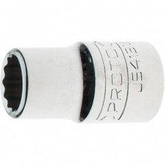 Proto - 1/2" Drive, Standard Hand Socket - 12 Points, 1-5/8" OAL, Steel, Chrome Finish - Americas Industrial Supply