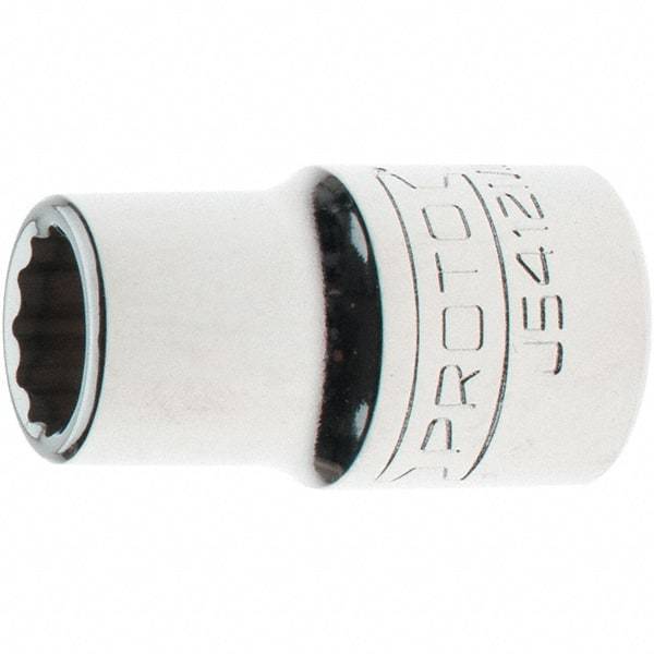 Proto - 1/2" Drive, Standard Hand Socket - 12 Points, 1-17/32" OAL, Steel, Chrome Finish - Americas Industrial Supply