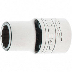 Proto - 1/2" Drive, Standard Hand Socket - 12 Points, 1-17/32" OAL, Steel, Chrome Finish - Americas Industrial Supply