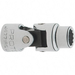 Proto - 1/4", 1/4" Drive, Standard Hand Socket - 12 Points, 1-3/8" OAL, Steel, Chrome Finish - Americas Industrial Supply