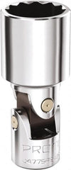 Proto - 1/2", 1/4" Drive, Standard Hand Socket - 12 Points, 1-11/16" OAL, Steel, Chrome Finish - Americas Industrial Supply