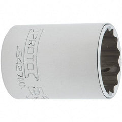 Proto - 1/2" Drive, Standard Hand Socket - 12 Points, 1-61/64" OAL, Steel, Chrome Finish - Americas Industrial Supply