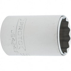 Proto - 1/2" Drive, Standard Hand Socket - 12 Points, 1-7/8" OAL, Steel, Chrome Finish - Americas Industrial Supply