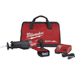 Milwaukee Tool - 18V, 3,000 SPM, Cordless Reciprocating Saw - 1-1/4" Stroke Length, Lithium-Ion 1 Battery Included - Americas Industrial Supply