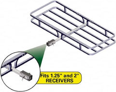 Erickson Manufacturing - Aluminum Cargo Carrier - 19-1/2" Wide x 53-1/2" Long, Silver, For Use with 1.25" Receivers & 2" Receivers - Americas Industrial Supply