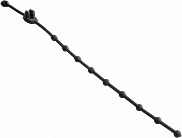 Erickson Manufacturing - 8" Long Black Rubber Reusable Cable Tie - 10 Lb Tensile Strength, 3mm Thick, 3" Max Bundle Diam - Americas Industrial Supply