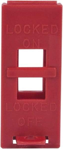 NMC - Polypropylene Wall Switch Lockout - 1/2" Lockout Length, 3-1/2" Lockout Thickness, 1-1/2" Lockout Width, 1 Padlock, English - Americas Industrial Supply