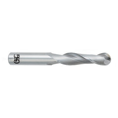25 mm Dia. × 25 mm Shank × 57 mm DOC × 127 mm OAL, CBD Bright, 2 Flute, 30° Helix, Round, Ballnose End Mill - Americas Industrial Supply