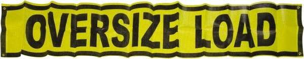 Erickson Manufacturing - Vinyl Oversized Load Banner - 18" Wide x 84" Long, Yellow & Black, For Use with Trucks - Americas Industrial Supply