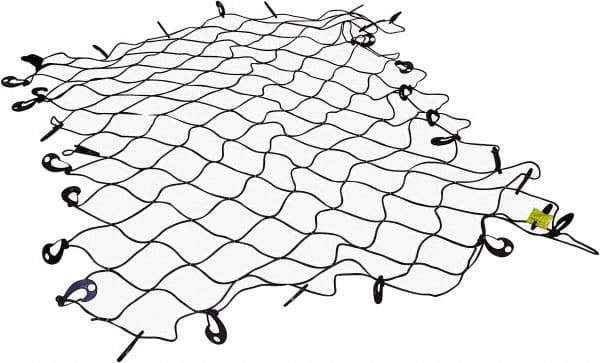 Erickson Manufacturing - Rubber Cargo Net - 96" Wide x 72" Long, Black, For Use with Pick Ups - Americas Industrial Supply