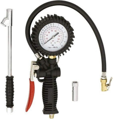 Milton - 2 to 175 psi Dial Easy-Clip Tire Pressure Gauge - 16' Hose Length, 2 psi Resolution - Americas Industrial Supply