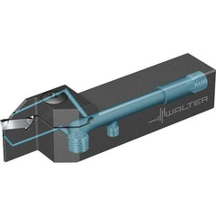 Walter - External Thread, 33mm Max Cut of Depth, 4mm Min Groove Width, 150mm OAL, Left Hand Indexable Grooving Cutoff Toolholder - 34 Seat Size, 1" Shank Height x 1" Shank Width, GX34 Insert Style, G1011 Toolholder Style, Series G1011 - Americas Industrial Supply