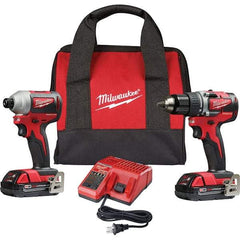 Milwaukee Tool - 18 Volt Cordless Tool Combination Kit - Includes Brushless Compact Drill/Driver & Brushless 1/4" Impact Driver, Lithium-Ion Battery Included - Americas Industrial Supply