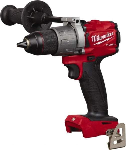 Milwaukee Tool - 18 Volt 1/2" Single-Sleeve Ratcheting Chuck Cordless Hammer Drill - 0 to 32,000 BPM, 0 to 550 & 0 to 2,000 RPM, Reversible - Americas Industrial Supply