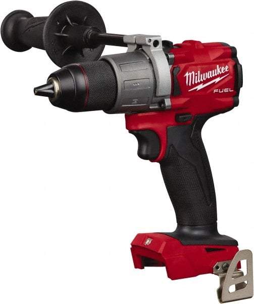 Milwaukee Tool - 18 Volt 1/2" Chuck Pistol Grip Handle Cordless Drill - 0-550 & 0-2000 RPM, Single-Sleeve Ratcheting Chuck, Reversible, Lithium-Ion Batteries Not Included - Americas Industrial Supply