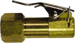 Milton - 150 Max psi Closed Check Brass Air Chuck - Clip On Chuck, 1/4 FNPT - Americas Industrial Supply