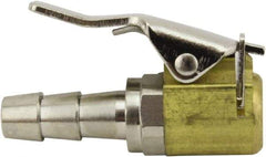 Milton - 150 Max psi Closed Check Brass Air Chuck - Clip On Chuck, 1/4 Barbed - Americas Industrial Supply