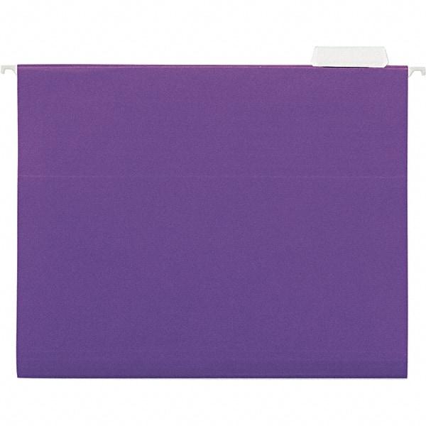 Universal One - 9-5/8 x 11-3/4", Letter Size, Violet, Hanging File Folder - 11 Point Stock, 1/5 Tab Cut Location - Americas Industrial Supply