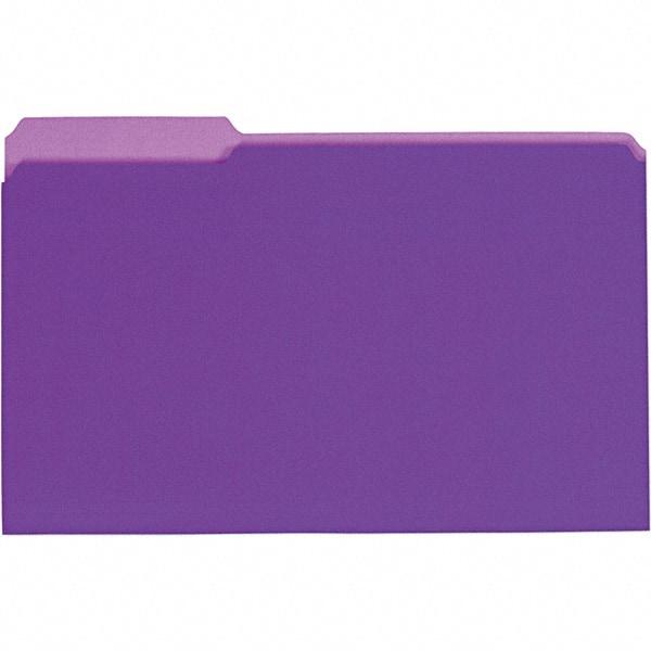 UNIVERSAL - 9-5/8 x 14-3/4", Legal, Violet, File Folders with Top Tab - 11 Point Stock, 1/3 Tab Cut Location - Americas Industrial Supply
