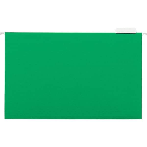 Universal One - 9-5/8 x 14-3/4", Legal, Bright Green, Hanging File Folder - 11 Point Stock, 1/5 Tab Cut Location - Americas Industrial Supply