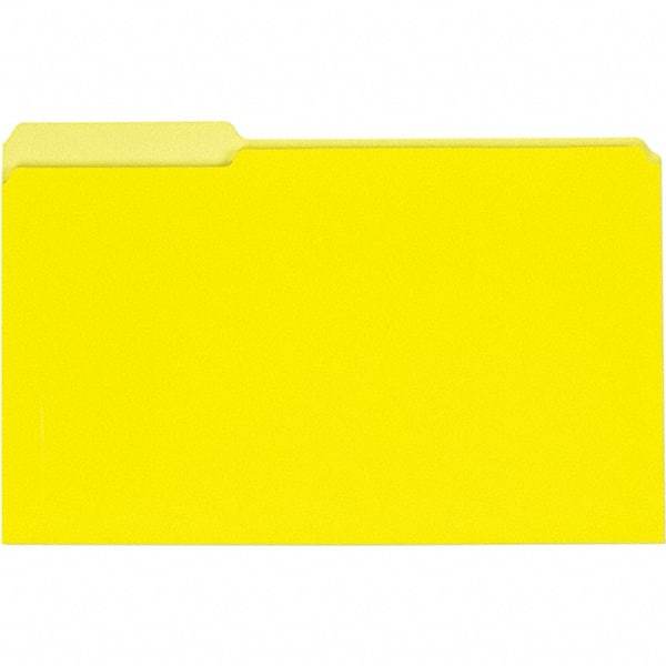 UNIVERSAL - 9-5/8 x 14-3/4", Legal, Yellow, File Folders with Top Tab - 11 Point Stock, 1/3 Tab Cut Location - Americas Industrial Supply
