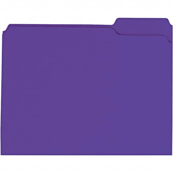 Universal One - 9-5/8 x 11-3/4", Letter Size, Violet, File Folders with Top Tab - 11 Point Stock, 1/3 Tab Cut Location - Americas Industrial Supply