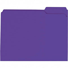 Universal One - 9-5/8 x 11-3/4", Letter Size, Violet, File Folders with Top Tab - 11 Point Stock, 1/3 Tab Cut Location - Americas Industrial Supply