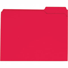 Universal One - 9-5/8 x 11-3/4", Letter Size, Red, File Folders with Top Tab - 11 Point Stock, 1/3 Tab Cut Location - Americas Industrial Supply