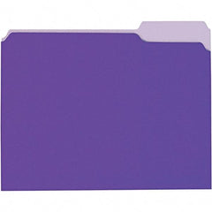 UNIVERSAL - 9-5/8 x 11-3/4", Letter Size, Violet, File Folders with Top Tab - 11 Point Stock, 1/3 Tab Cut Location - Americas Industrial Supply