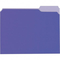 Universal One - 8-1/2 x 11", Letter Size, Violet/Light Violet, File Folders with Top Tab - 11 Point Stock, 1/3 Tab Cut Location - Americas Industrial Supply