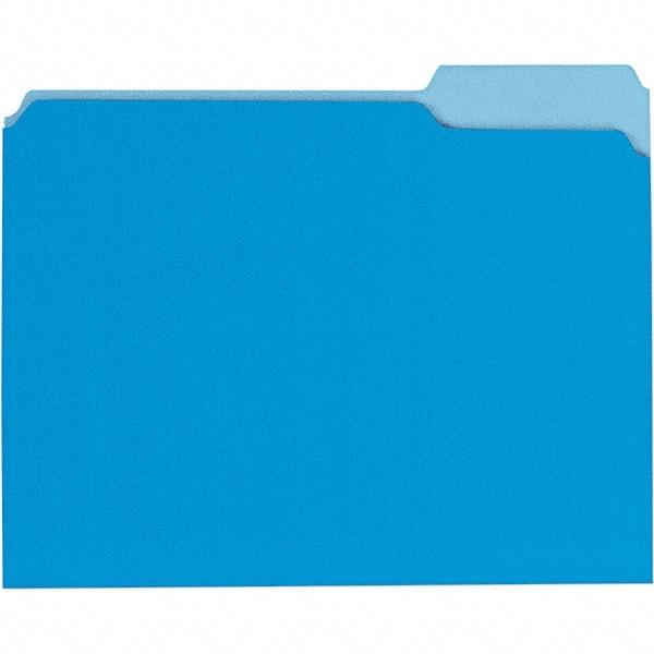 UNIVERSAL - 9-5/8 x 11-3/4", Letter Size, Blue, File Folders with Top Tab - 11 Point Stock, 1/3 Tab Cut Location - Americas Industrial Supply