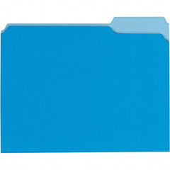 UNIVERSAL - 9-5/8 x 11-3/4", Letter Size, Blue, File Folders with Top Tab - 11 Point Stock, 1/3 Tab Cut Location - Americas Industrial Supply