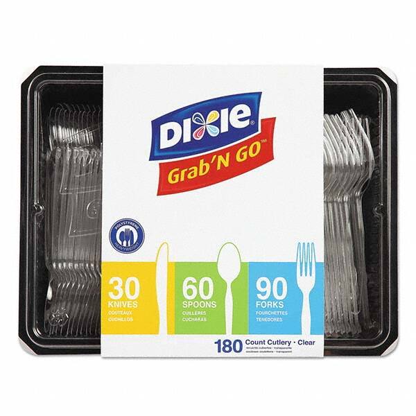 Dixie - Combo Pack, Tray w/Plastic Utensils, 90 Forks, 30 Knives, 60 Spoons - Americas Industrial Supply