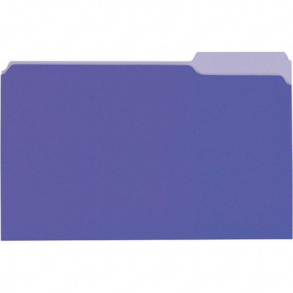 Universal One - 9-5/8 x 14-3/4", Legal, Violet/Light Violet, File Folders with Top Tab - 11 Point Stock, 1/3 Tab Cut Location - Americas Industrial Supply