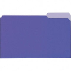 Universal One - 9-5/8 x 14-3/4", Legal, Violet/Light Violet, File Folders with Top Tab - 11 Point Stock, 1/3 Tab Cut Location - Americas Industrial Supply