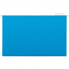 Universal One - 9-5/8 x 14-3/4", Legal, Blue, Hanging File Folder - 11 Point Stock, 1/5 Tab Cut Location - Americas Industrial Supply