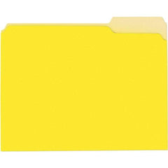 UNIVERSAL - 9-5/8 x 11-3/4", Letter Size, Yellow, File Folders with Top Tab - 11 Point Stock, 1/3 Tab Cut Location - Americas Industrial Supply