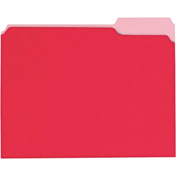 UNIVERSAL - 9-5/8 x 11-3/4", Letter Size, Red, File Folders with Top Tab - 11 Point Stock, 1/3 Tab Cut Location - Americas Industrial Supply