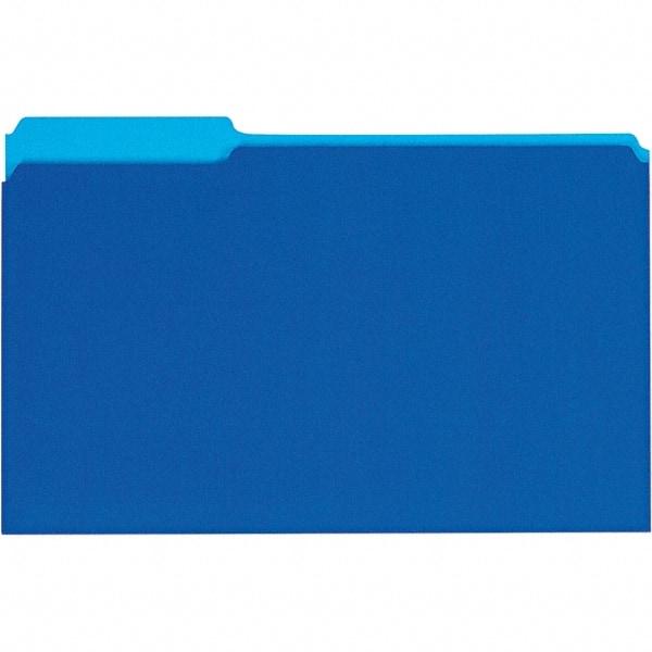 UNIVERSAL - 9-5/8 x 14-3/4", Legal, Blue, File Folders with Top Tab - 11 Point Stock, 1/3 Tab Cut Location - Americas Industrial Supply