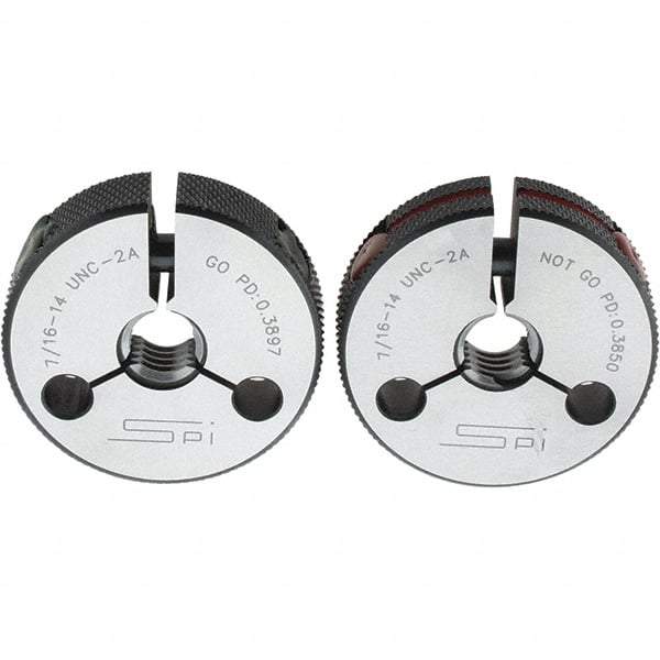 SPI - Ring Thread Go/No Gages Go/No Go: Go; No Go Thread Size: 7/16-14 - Americas Industrial Supply