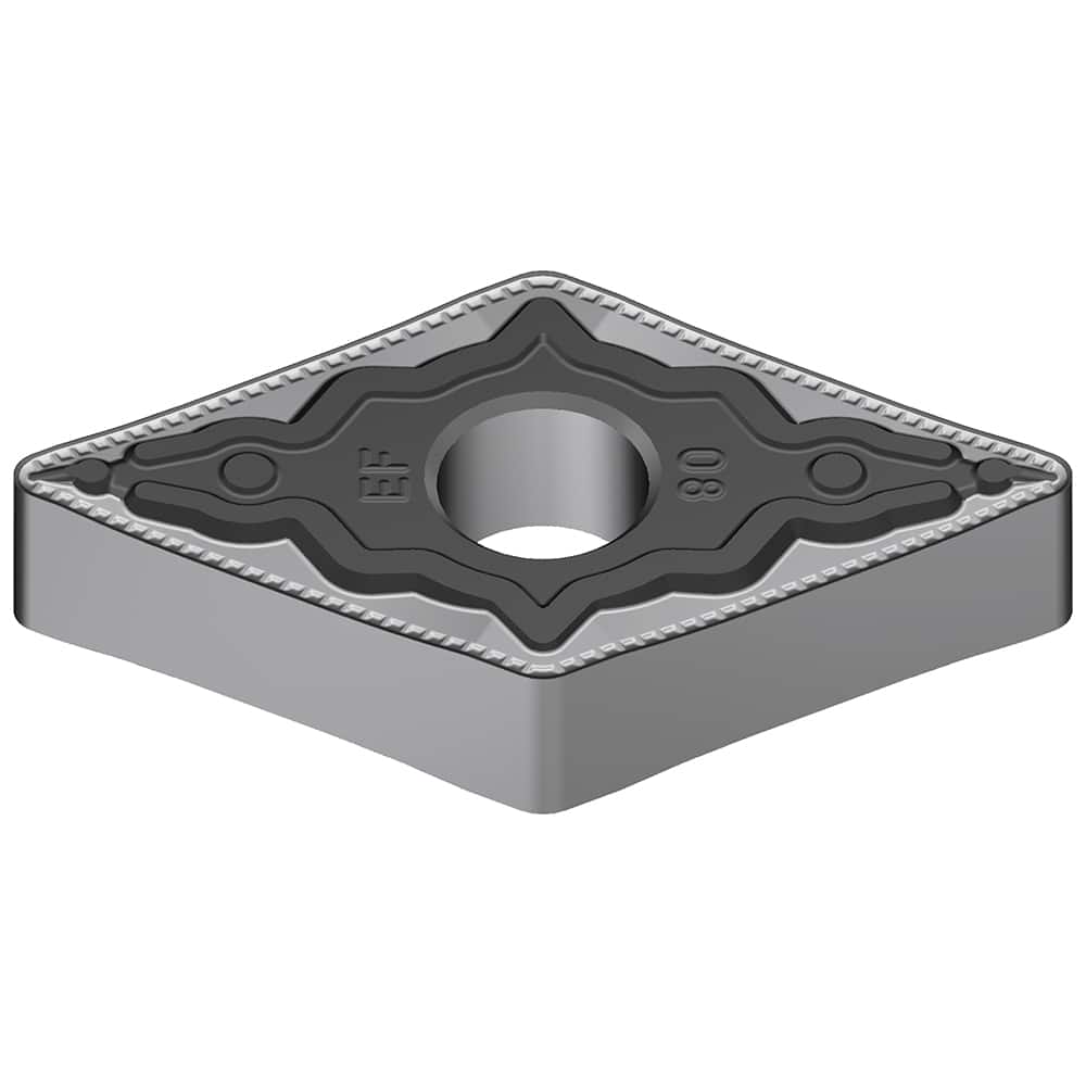 DNMG441EEF AC8025P Carbide Turning Insert Absotech Finish, 0.6102″ Long, 1/2″ Inscribed Circle, 0.0157″ Corner Radius, 1/4″ Thick, 55° Included Angle, Series AC8000P