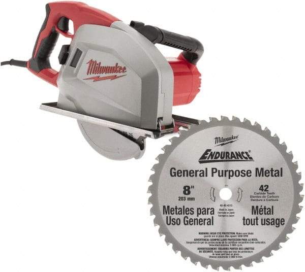 Milwaukee Tool - 13 Amps, 8" Blade Diam, 3,700 RPM, Electric Circular Saw - 120 Volts, 1.75 hp, 15' Cord Length, 5/8" Arbor Hole, Right Blade - Americas Industrial Supply