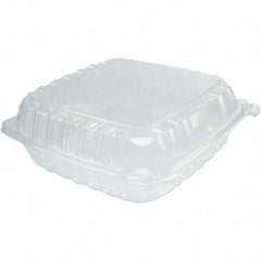 DART - 9 x 9-1/2 x 3" Plastic Hinged Container - Clear - Americas Industrial Supply