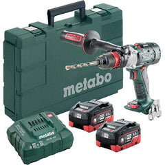 Metabo - 18 Volt 1/16 to 1/2" Keyless Chuck Cordless Hammer Drill - 32300 BPM, 500 to 3,800 RPM, Reversible, Pistol Grip Handle - Americas Industrial Supply